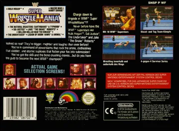 WWF Super WrestleMania (Europe) box cover back